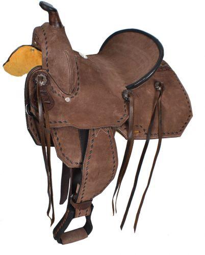 Double T Youth/Pony Chocolate Roughout Barrel Saddle 12" - Medieval Replicas