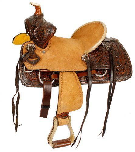 Double T  Youth Hard Seat Bear Trap Style Saddle. 12", 13" - Medieval Replicas