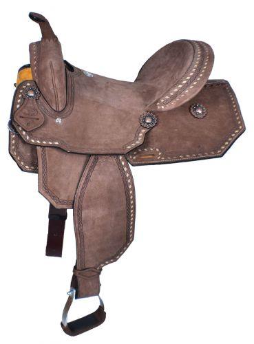 Double T Roughout Barrel Style Horse Saddle 15" - Medieval Replicas