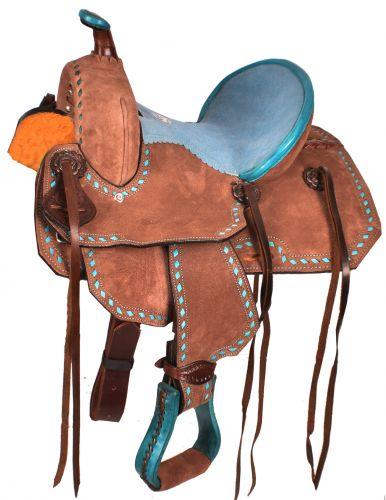 Double T Youth Barrel Style Horse Saddle.12" - Medieval Replicas