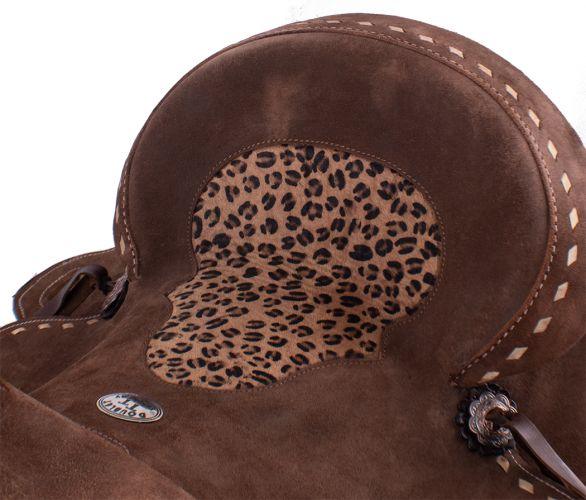 Double T  Hard Seat Barrel style saddle with Cheetah Seat 14", 15" - Medieval Replicas