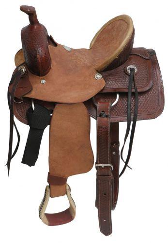 Buffalo  Youth hard seat roper style horse saddle 12" - Medieval Replicas