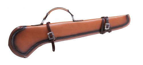 Showman ® 34" Smooth leather gun scabbard with scalloped trim