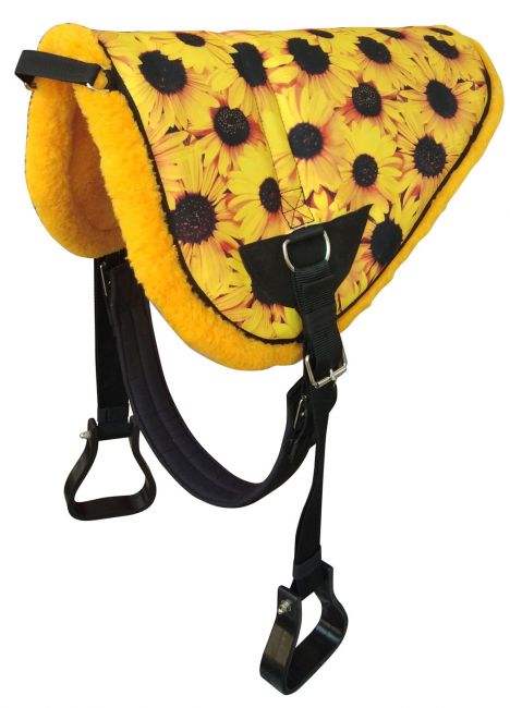 Showman Sunflower design bareback horse saddle pad with kodel fleece bottom