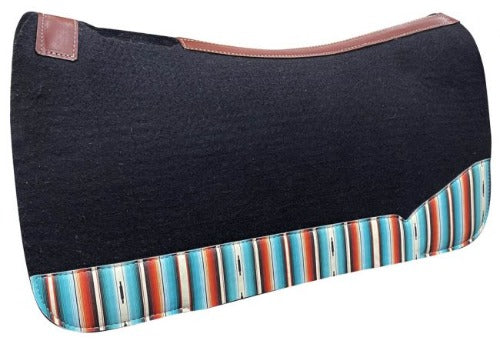 Showman ® 31" Wide x 32" black felt pad with serape print