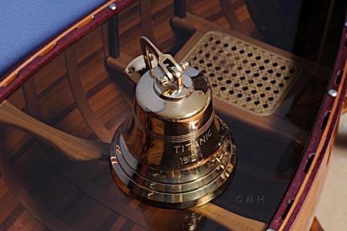 6" Titanic Brass Ship Bell Wall Hanging Nautical Decor. (Titanic 1912 Engraved) - Medieval Replicas