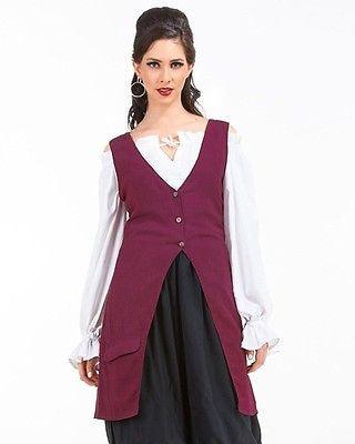 Elizabeth Pirate Linen Vest Woman's Costume - Medieval Replicas