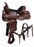 Double T pony saddle set with floral tooling 12" - Medieval Replicas