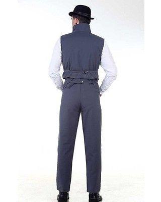 Steampunk Pants for Men Canvas Classic Pants-Grey Men's Costume - Medieval Replicas