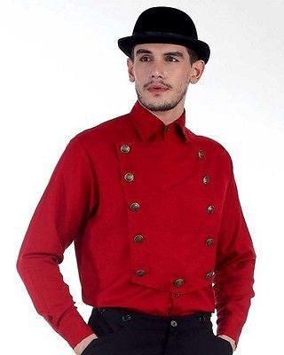 Steampunk Red Airship Shirt Men's Costume - Medieval Replicas