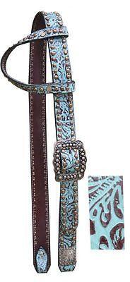 Showman ® One Ear Belt Style Leather Filigree Print Bridle - Medieval Replicas