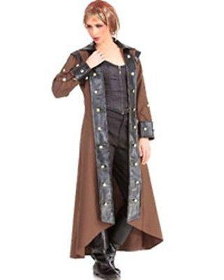 Lieutenant Estfeld Steampunk Trench Coat Woman's Costume - Medieval Replicas