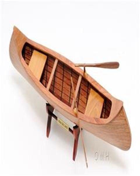 Indian Girl Canoe Wooden Boat Model - Medieval Replicas