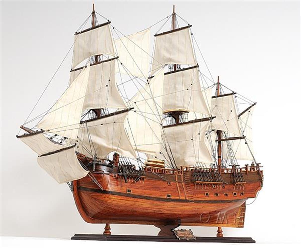 H.M.S Endeavour Handcrafted Wooden Model Ship 38 " Long - Medieval Replicas