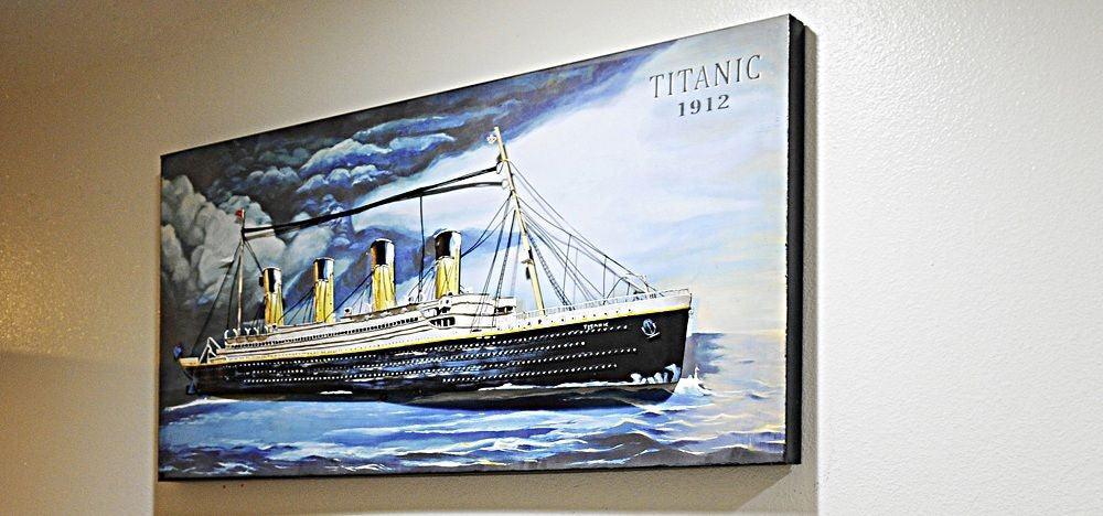 Titanic 3D Painting Handmade Using Metal And Painted - Medieval Replicas