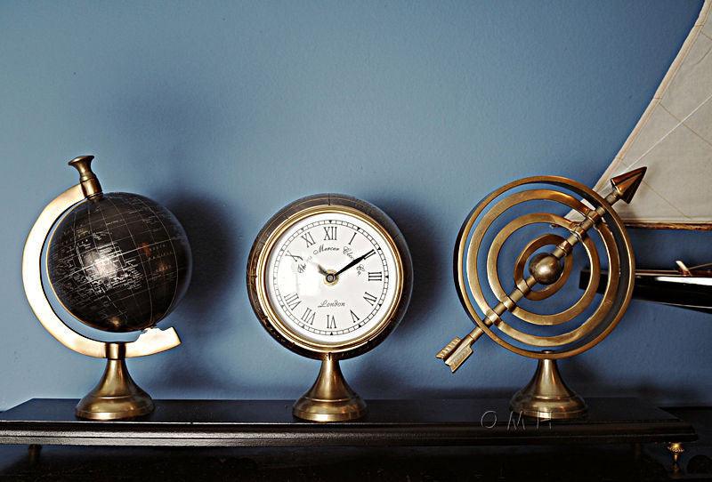 Armillery/Clock & Globe On Wood Base - Medieval Replicas