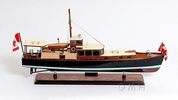 DOLPHIN PAINTED MODEL YACHT 26 INCH LONG - Medieval Replicas