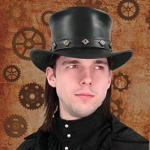 Steampunk Leather Top Hat - Medieval Replicas