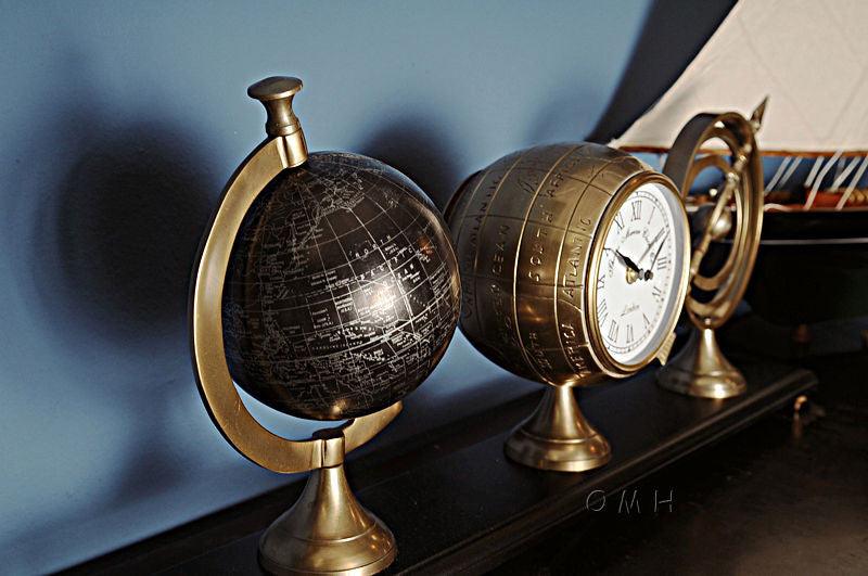 Armillery/Clock & Globe On Wood Base - Medieval Replicas