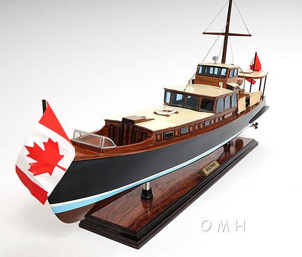 DOLPHIN PAINTED MODEL YACHT 26 INCH LONG - Medieval Replicas