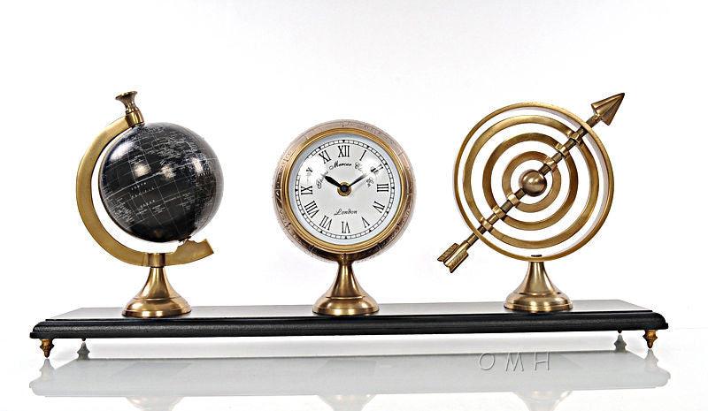 Armillery/Clock & Globe On Wood Base - Medieval Replicas