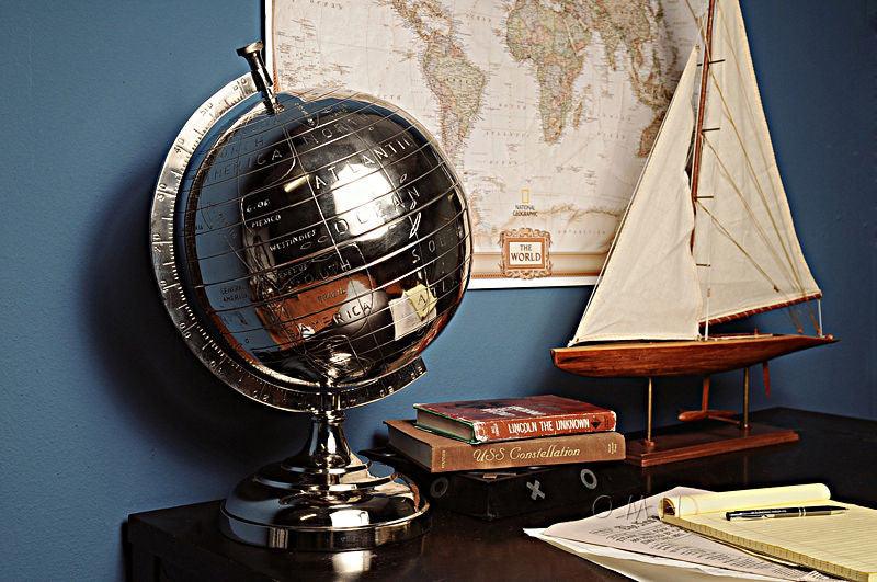 Armillery/Clock & Globe On Wood Base - Medieval Replicas