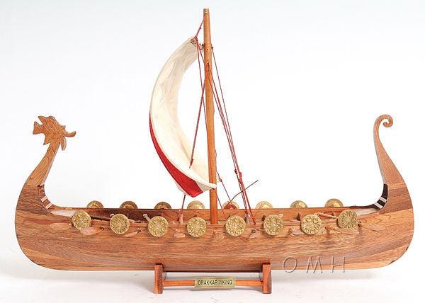 DRAKKAR VIKING  Wooden Model Boat 25" Long - Medieval Replicas