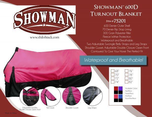 The Waterproof and Breathable Showman™  600 Denier Turnout Blanket - Medieval Replicas