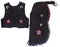 Showman®Black kid's size suede horse leather chap and vest outfit with fringe