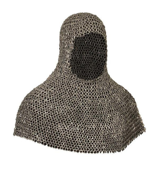 Riveted Aluminum Battle Worn Mail Armor Coif - Medieval Replicas