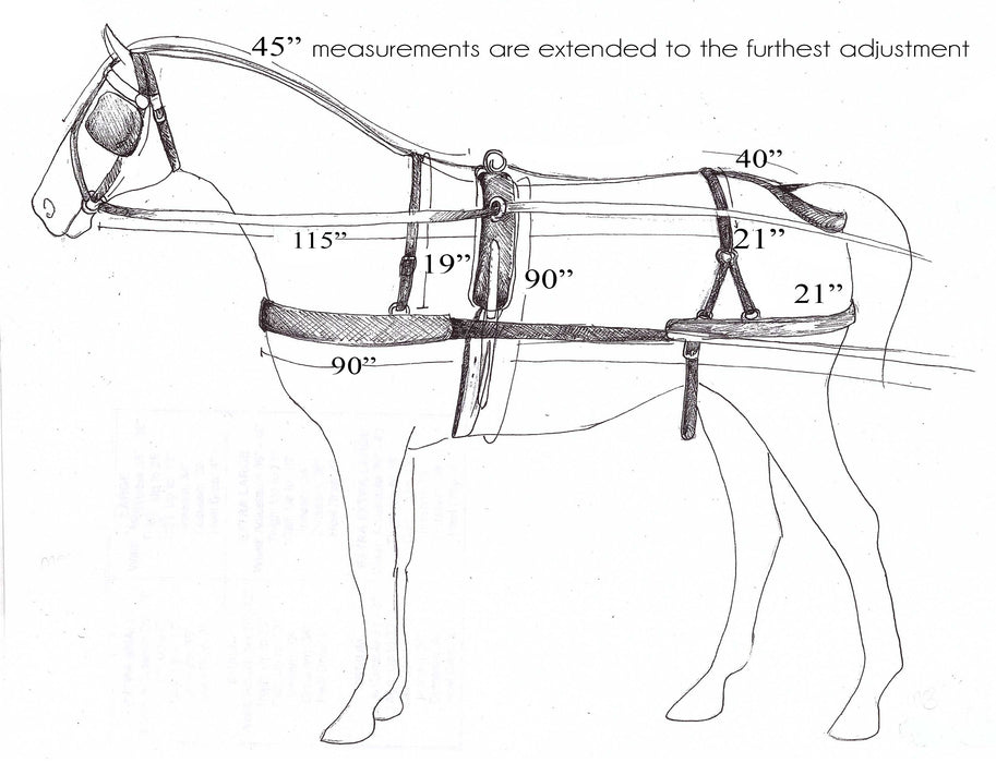 Medium / Large Horse size nylon driving harness