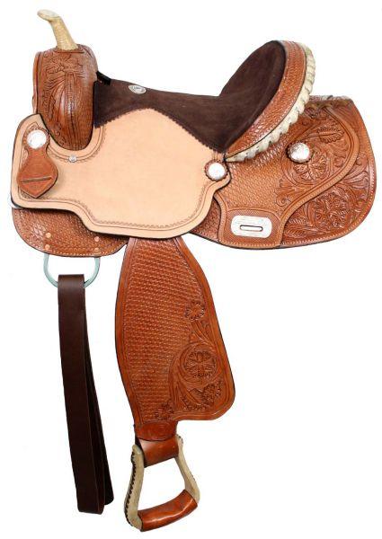 Double T Barrel Horse Saddle With Flex Tree Size 15" & 16" - Medieval Replicas