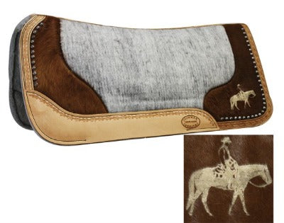 Showman Felt Bottom Horse Saddle Pad Argentina Cowhide Etched Pleasure Horse