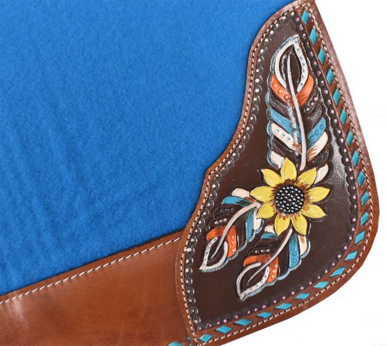 Showman Turquoise felt horse saddle pad