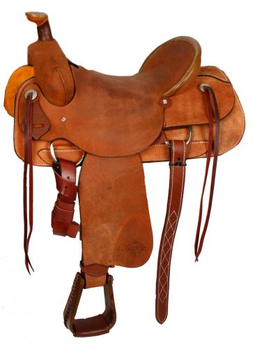 15", 16", 17" Showman Hard Seat Roping Horse Saddle