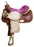 Double T Youth Pony Saddle with Hair On Zebra Print Seat and Horse Shoe 13" - Medieval Replicas