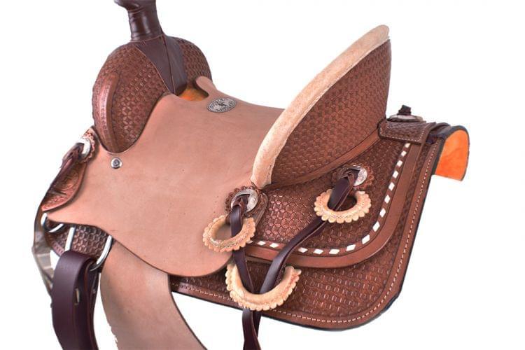 12" Double T hard seat roper style saddle | saddle seat riding - Medieval Replicas