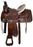 Buffalo roper style high back hardseat saddle with basketweave tooling - Medieval Replicas