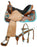 Barrel Style Horse Saddle Set With Metallic Teal Painted Cross 14", 15", 16" - Medieval Replicas