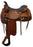 Double T Pleasure Style Saddle with Floral tooled accents. 16 inches - Medieval Replicas