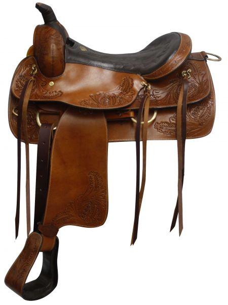 Double T Pleasure Style Saddle with Top Grain Leather Seat. 16 inches - Medieval Replicas