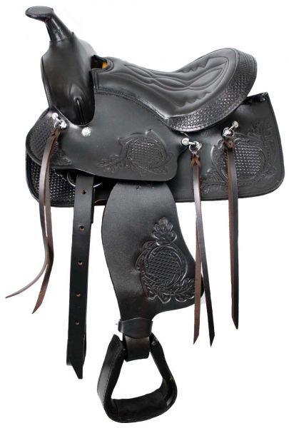 Pony saddle with top grain leather seat. Available in 10 in or 12 inches - Medieval Replicas