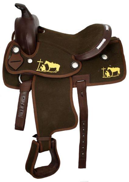 12" Nylon cordura pony horse saddle with praying cowboy logo |riding saddle seat