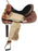 Double T Barrel Style Saddle with Copper Colored Startburst Conchos - Medieval Replicas