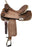 Double T Barrel Style Saddle with Brown Filigree Seet and Tooling  14" 15" 16" - Medieval Replicas