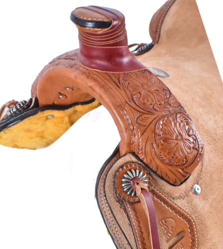 Circle S Roping Saddle with Roughout Seat.  15", 16" - Medieval Replicas