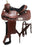 12" Double T Youth barrel style saddle set with zigzag and basket weave tooling - Medieval Replicas