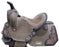 12" DOUBLE T  Rough Out Barrel Horse Saddle With Cheetah Printed Inlay NEW | saddle seat riding - Medieval Replicas