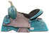 13" Pon Horse Saddle With Rough Out Accents Teal Combo DOUBLE T |riding saddle seat