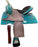 13" Pon Horse Saddle With Rough Out Accents Teal Combo DOUBLE T |riding saddle seat